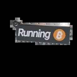 Bitcoin Keychain - Flat Block "Running Bitcoin"