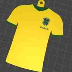 Brazil 2025 T-shirt key ring 3MF multicolor AMS and STL by layers