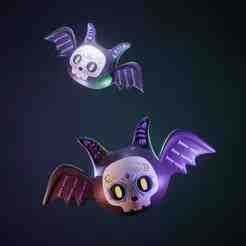 Calavera Bat Kitten: Festive Halloween Critter