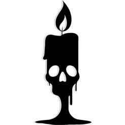 candle with wax dripping into the shape of a skull 3 - 2D/3D Wall Art STL+SVG For CNC Router, Plasma, Waterjet, Laser & 3D Printer