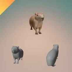 Capybara Animal 3D Model STL – Realistic Capybara Figurine for 3D Printing Animal Collectibles and Home Decor