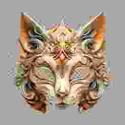 Cat Masquerade Mask Fantasy 3D Model for Party, Cosplay, and 3D Printing