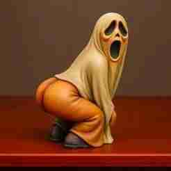 Cheeky Ghost Statue - Humorous Halloween 3D Model STL