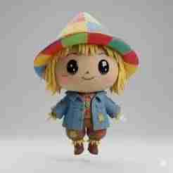 chibi cute kawaii scarecrow
