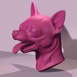 Chihuahua Dog Bust – Cute 3D Printable Dog Sculpture with Tongue Out