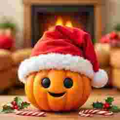 christmas pumpkin, christmas pumpkin with santa hat, chocolates candles decoration, chocolates candies