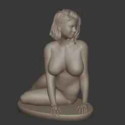 Chubby Girl at the Beach – Stylized Figurine – 3D Print Model