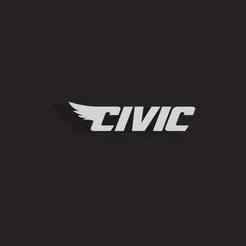 Civic Car Decal - American Font Style | 3D Printable