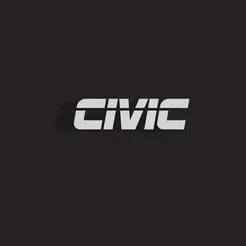 Civic Car Decal - Sport Font Style | 3D Printable