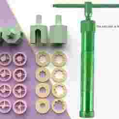 Clay Extruder Discs Flower Eight Petals : Digital STL Files for 3D Printing : Fondant & Clay Tool