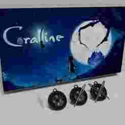 Coraline's button pendant earring | 3 models