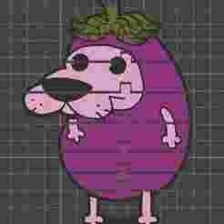 Courage the Cowardly Dog 🍆 Keychain Print in Place - Fun and Adorable