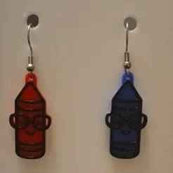 Crayons Earrings & Keychain | No AMS Needed | Back to School Teacher Gift 3D Print STL