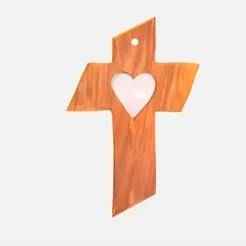 Cross with Heart Pendant, Divine Love Symbol, Religious Gift, Christian Jewelry, Confirmation Cross, God's Love