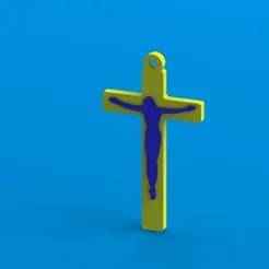 Crucifix with Jesus in relief * keychain, pendant, earrings