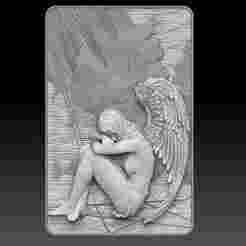 Crying Angel Bas-Relief – STL Model for CNC and 3D Printing