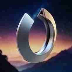 Curved Letter A Ring - Modern Symbolic Jewelry 3D Print 43