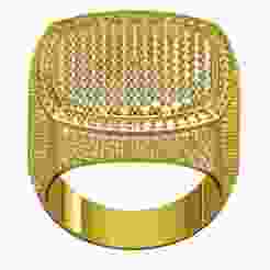 Cushion Shape Half Way Iced Out Diamond Ring for Men