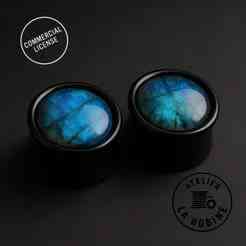 Customizable 24mm Ear Plug with Resin Inlay Cavity - STL File (Commercial License)