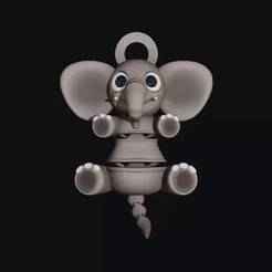 Cute articulated baby elephant - with and without keyring loop
