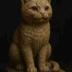 Cute Cat Sculpture – Adorable Stone Artwork