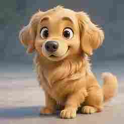 Cute Golden Retriever Figurine – Animated Style 3D Print File