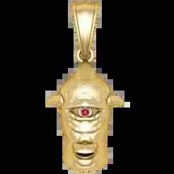 Cyclops head gold pendant