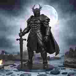 Dark Knight STL – Fantasy Warrior 3D Print Model