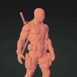 Deadpool in STL - 3D Figure for Printing and Collectors
