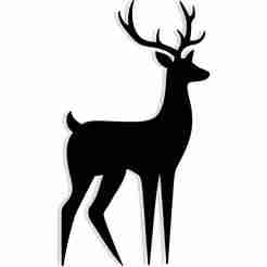 deer standing still 2 - 2D/3D Wall Art STL+SVG For CNC Router, Plasma, Waterjet, Laser & 3D Printer