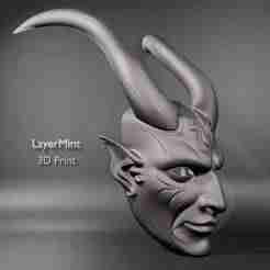 Demon Horn Mask STL File – Dark Fantasy