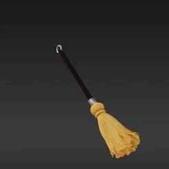 Detailed Fantasy Flying Broom Keyring - Iconic Sporty Enchanted Vehicle Charm