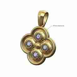Diamond gothic clover pendant and charm with bail 3D print model