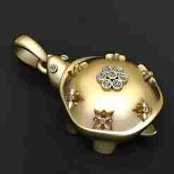 Diamond Turtle Pendant
