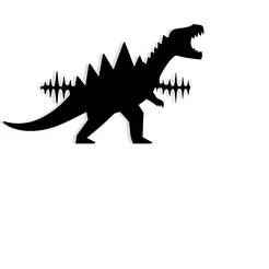 dinosaur roaring with soundwaves forming mountains 1 - 2D/3D Wall Art STL+SVG For CNC Router, Plasma, Waterjet, Laser & 3D Printer