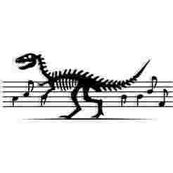 dinosaur skeleton walking along a music staff 2 - 2D/3D Wall Art STL+SVG For CNC Router, Plasma, Waterjet, Laser & 3D Printer