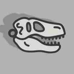 Dinosaur Skull Key Ring