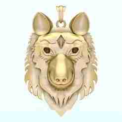 Dog pendant - Dog head pendant - N955524