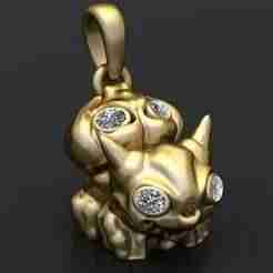 Double Baby Monster Pendant