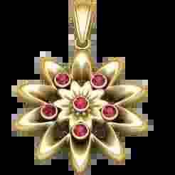 Double Bloom Ruby Pendant