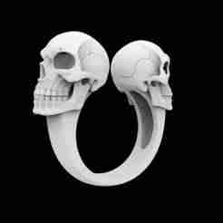 Double Skull Ring 3D Print Model