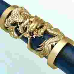 Dragon necklace - Dragon pendant - Wrap leather cord - N1040