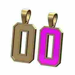 Enamel number 0 zero varsity high school sports letterman pendant charm 3D print model