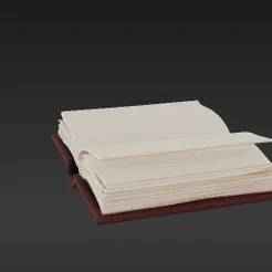 Enchanted Knowledge Book Charm STL - Wise Student's Open Spellbook Miniature Model