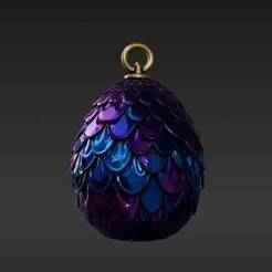 Enchanting Scaled Dragon Egg Keychain - Mystical Fantasy Relic 3D Print Model