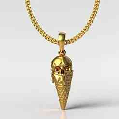 Evil icecream pendant charm