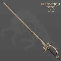 Expedition 33 – Maelle “Maellum” Rapier | Clair Obscur Cosplay Sword STL