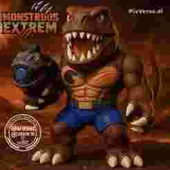 EXTREME MONSTERS SHARK T-REX MOTU ACTION FIGURE