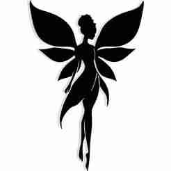 fairy with wings shaped like leaves 2 - 2D/3D Wall Art STL+SVG For CNC Router, Plasma, Waterjet, Laser & 3D Printer