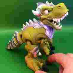FANTASTICRAFT3D - DINO KNIGHT T-REX, dinosaur FLEXI fdm model,, knight, fantasy